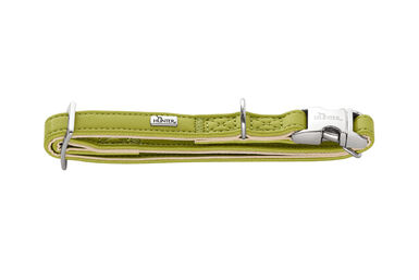 Hunter - Collier Amalfi Alu-Strong en Similicuir Vert pour Chiens