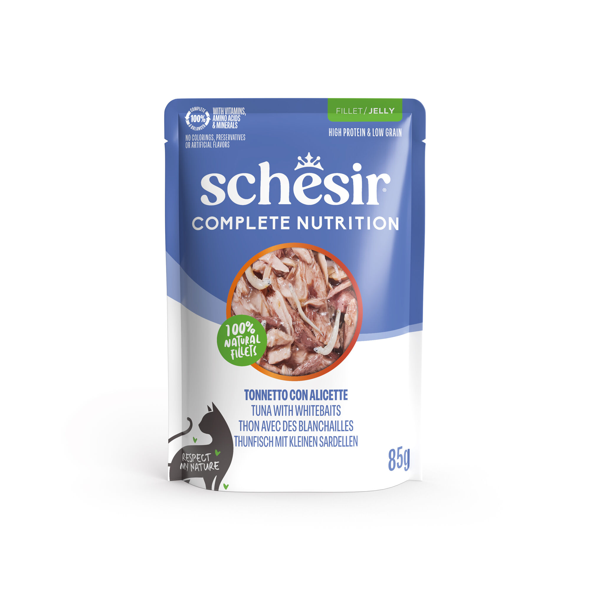 Schesir - Sachet en Gel&eacute;e Complete Nutrition Thon avec des Blanchailles pour Chats - 85g Image num&eacute;ro 2