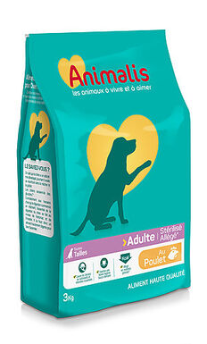 Animalis - Croquettes Adulte Stérilisé Allégé au Poulet pour Chien - 3Kg