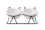 Leeby - Gamelle Double Sur&eacute;lev&eacute;e pour avec Bols en C&eacute;ramique pour Chats - 2x250ml Indicateur image num&eacute;ro 1