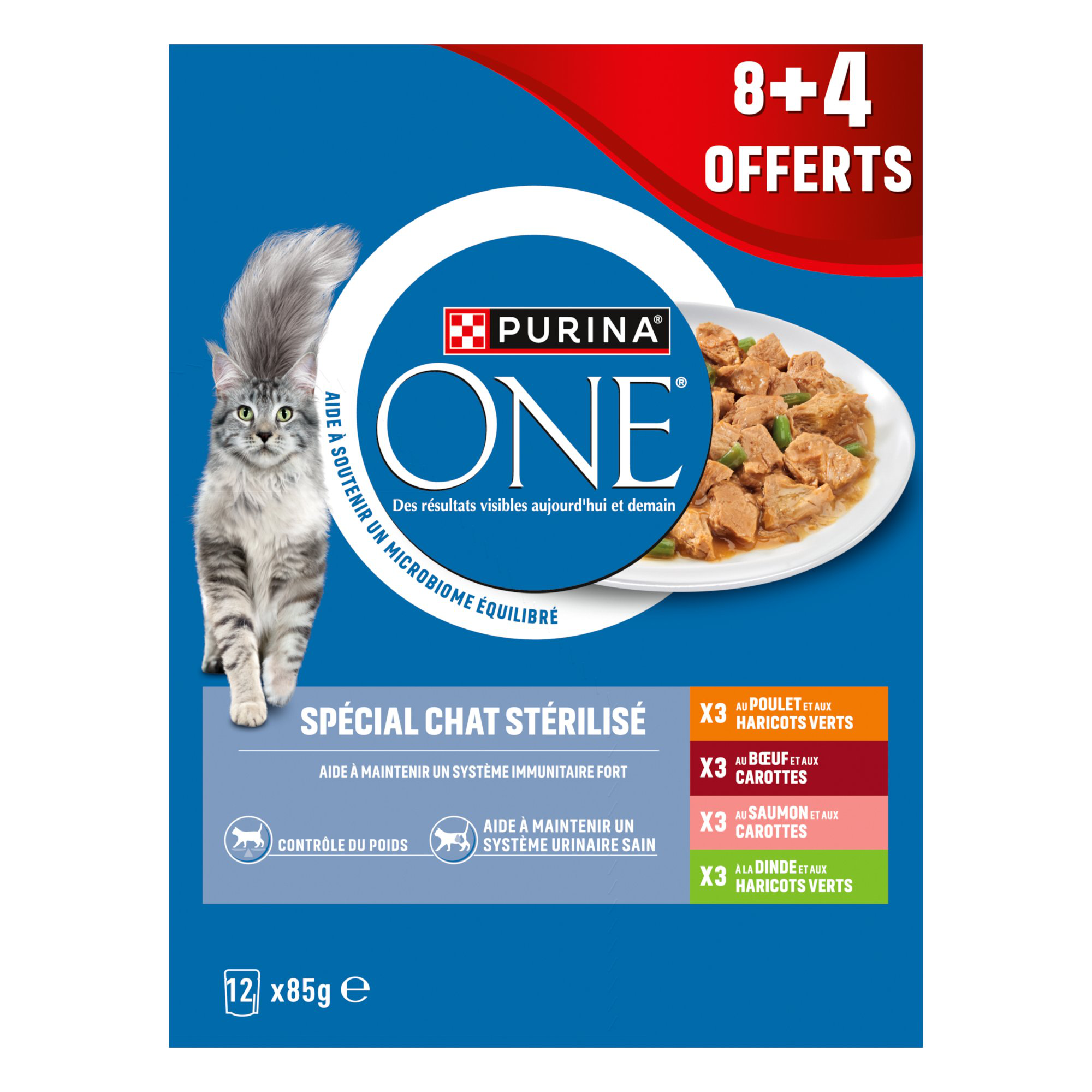 Purina One - Sachets Fra&icirc;cheur Multivari&eacute;t&eacute;s Chat adulte St&eacute;rilis&eacute; - 12x 85g Image num&eacute;ro 6