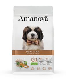 Amanova - Croquettes Puppy Large au Poulet pour Chiots - 12Kg
