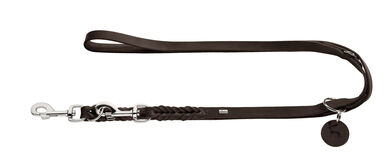 Hunter - Laisse Solid Education en Cuir de Bœuf  Marron