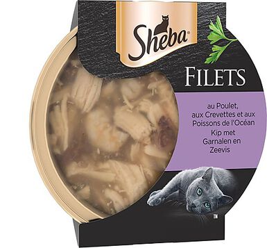Sheba - Filets au Poulet, aux crevettes et Poissons de l'océan pour Chat Adulte - 60g