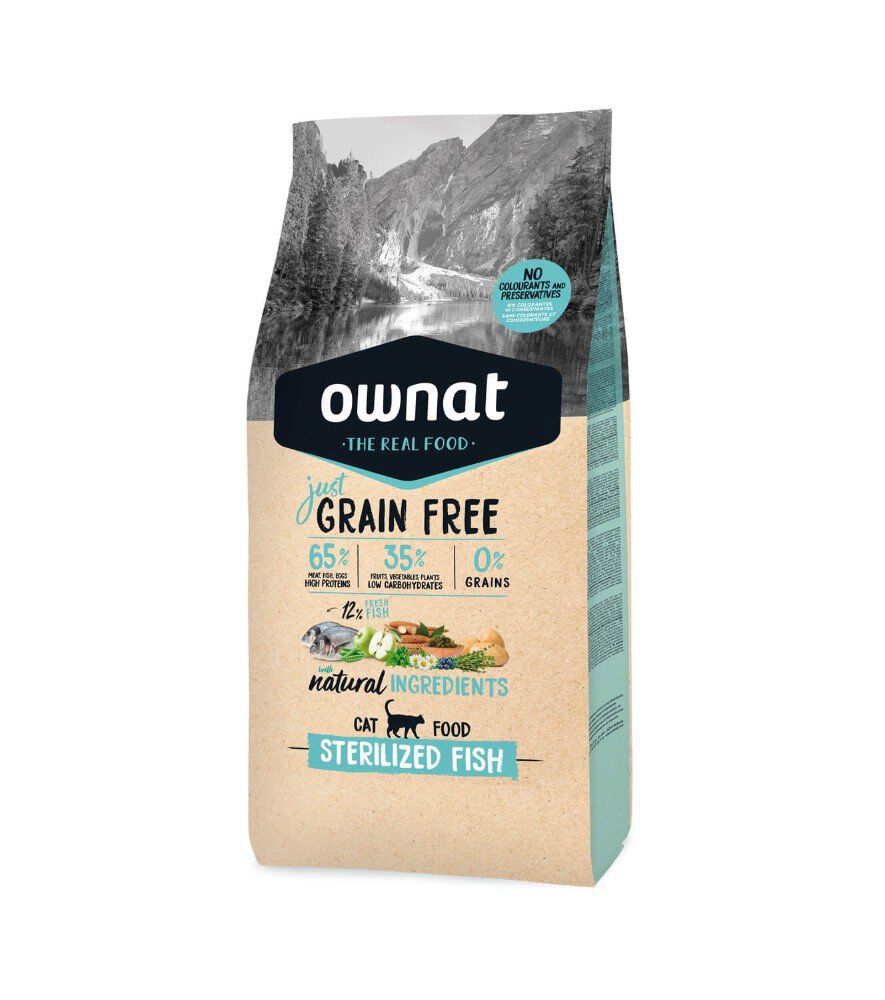 Ownat - Croquettes Grain Free Sterilized au Poisson pour Chats - 8Kg Image num&eacute;ro 1