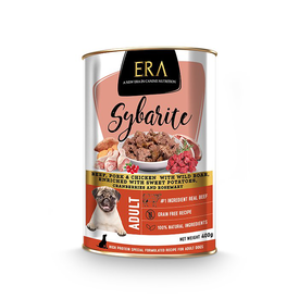Era - Pâtée Sybarite Bœuf Porc Poulet et Sanglier pour Chiens - 400g