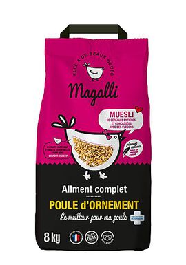 Magalli - Aliment Complet à Base de Muesli pour Poule d'Ornement - 8Kg