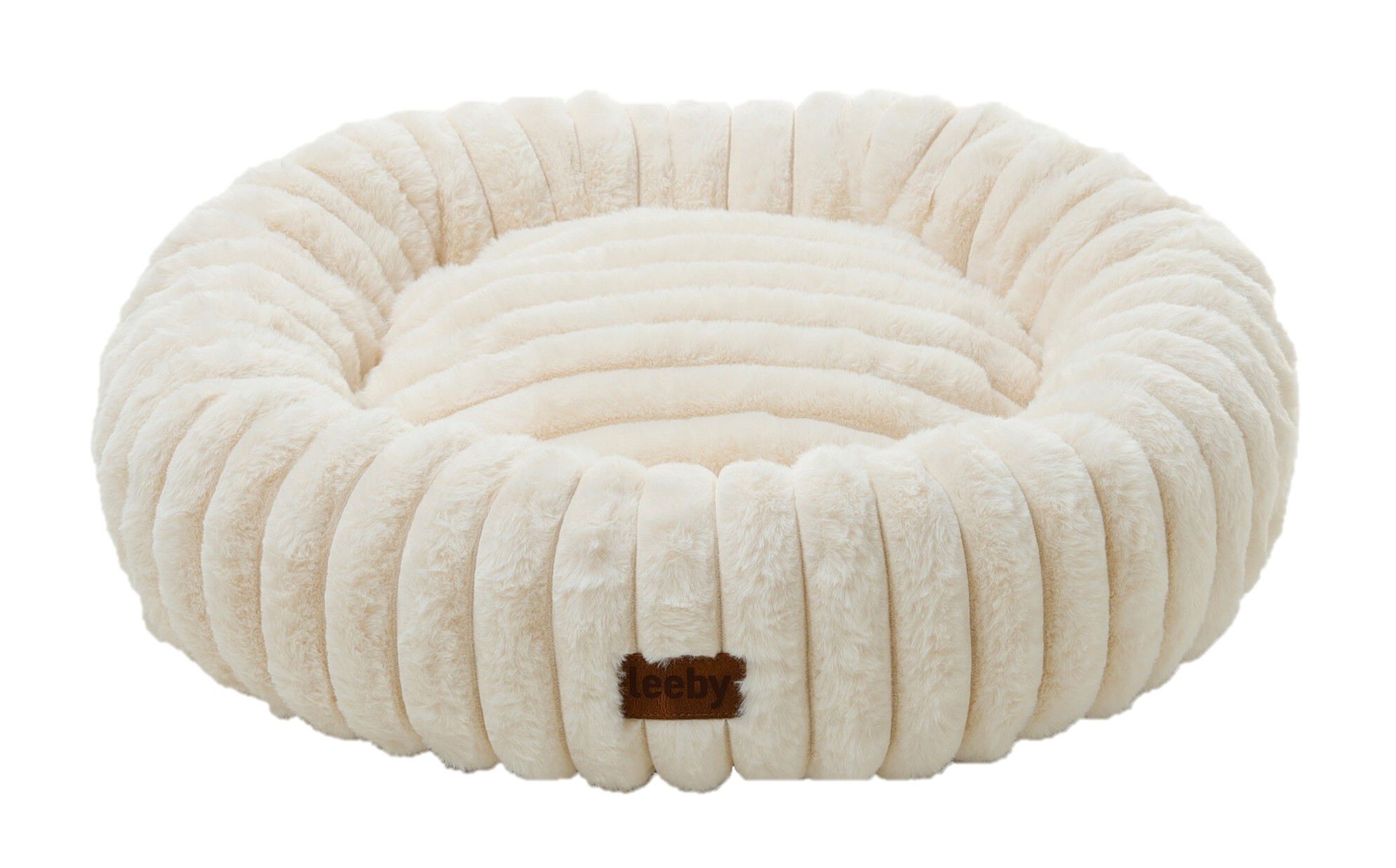 Leeby - Donut Velours C&ocirc;tel&eacute; pour chats - Cr&egrave;me Image num&eacute;ro 1