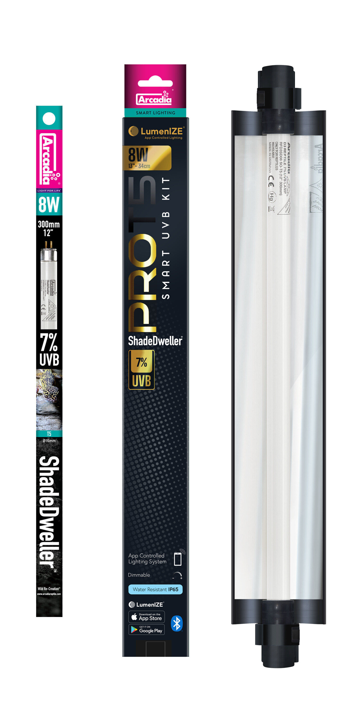 Arcadia - Luminaire Pro T5 Uvb Kit Shadedweller 7% Uvb 8 Watt - R&eacute;ptiles Image num&eacute;ro 3