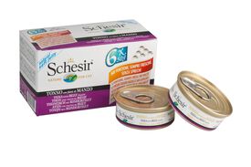 Schesir - Boîtes Pâtée au Thon avec Bœuf en Gelée pour Chat - 6x50g