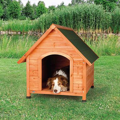 Trixie - natura niche pour chiens Cottage avec pignon, M–L: 83 × 87 × 101 cm, brun