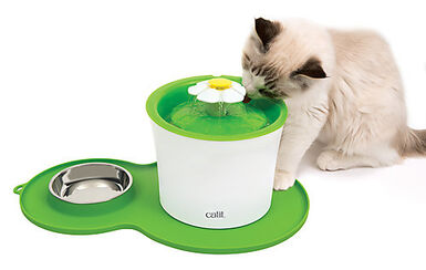 Catit - Tapis de Silicone Rond Vert pour Chats - 46x29cm