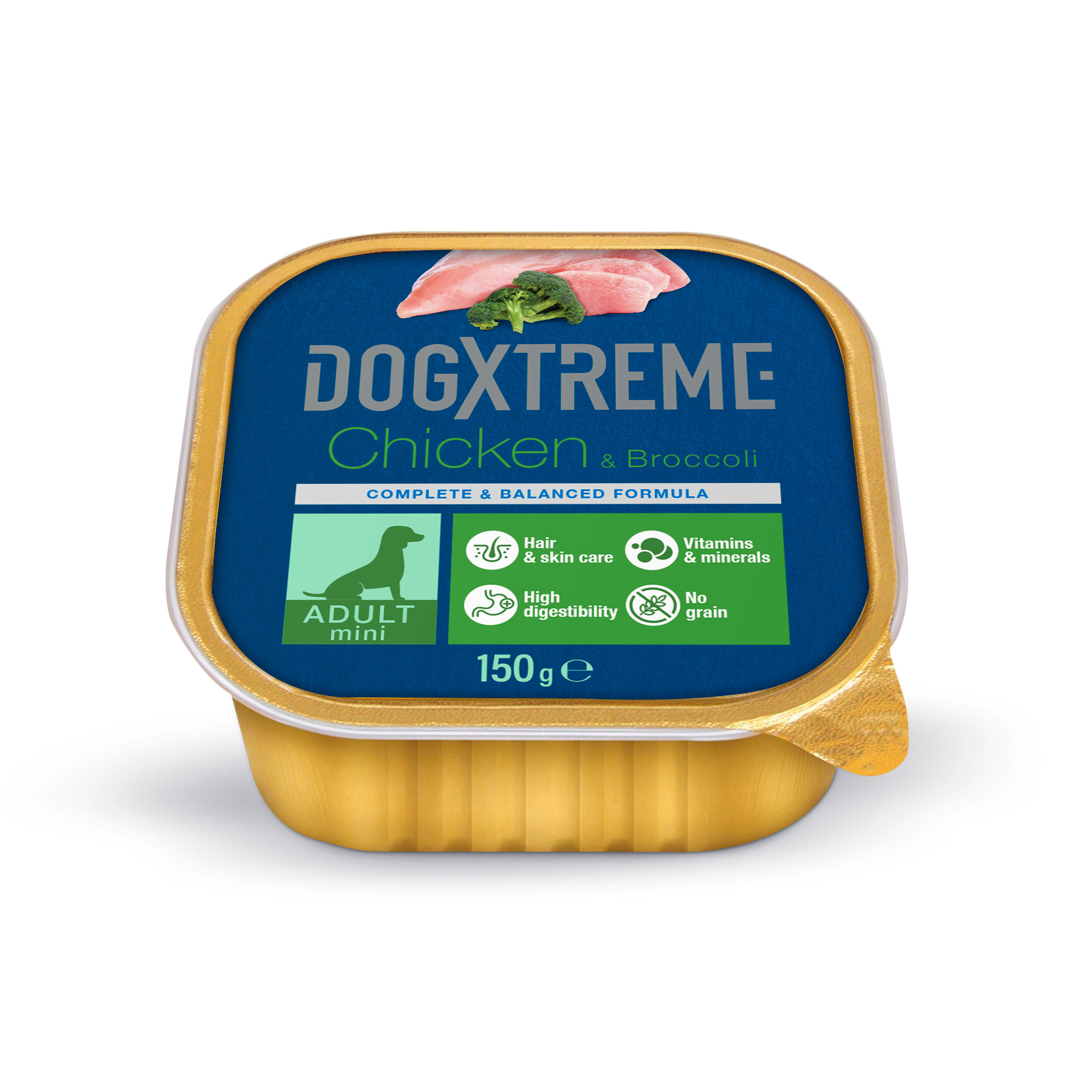 DogXtreme - Barquette au Poulet et au Brocoli pour Chien Adulte - 150g Image num&eacute;ro 1