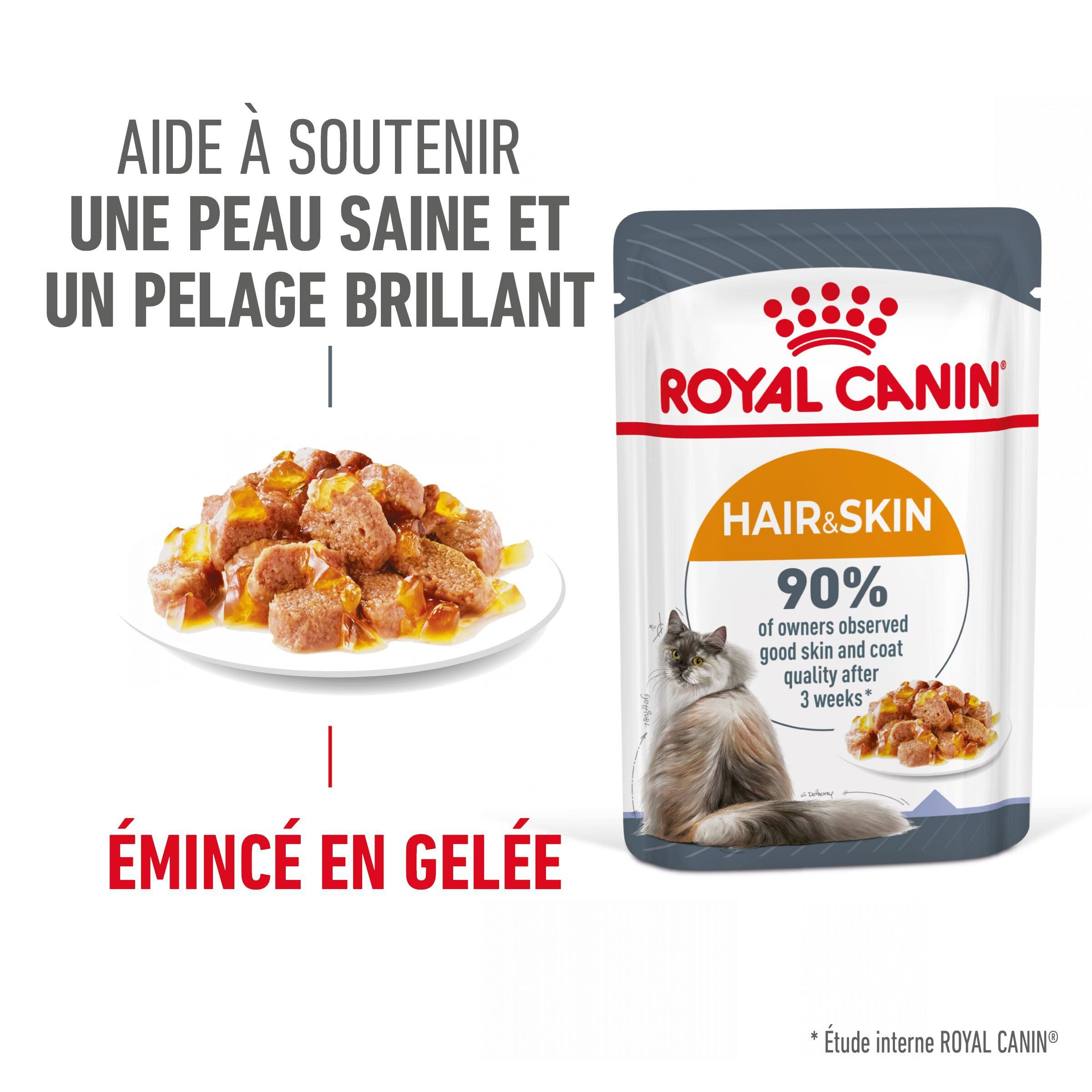 Royal Canin - Sachets Hair&Skin Gel&eacute;e pour Chat - 12x85g Image num&eacute;ro 1