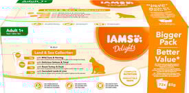 Iams - Boite Sachets Humides Delights Terre "Land Collection" en Gelée pour Chats - 72x85g