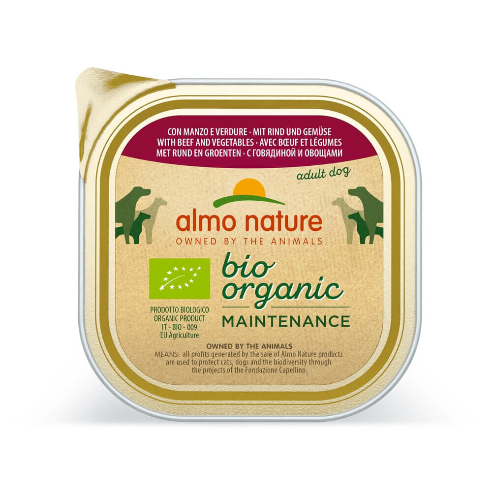 Almo Nature - P&acirc;t&eacute;e en Barquette Daily Menu Bio au Boeuf et L&eacute;gumes pour Chien - 300g Image num&eacute;ro 1