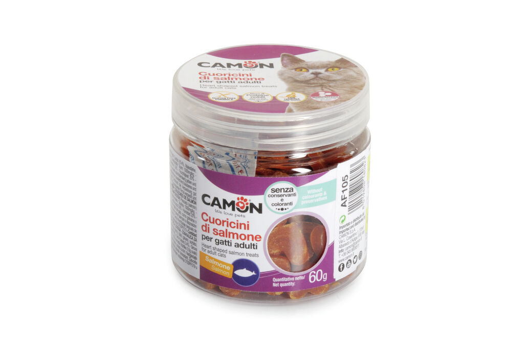 Camon - Friandises Petits Coeurs de Saumon pour Chats - 60g Image num&eacute;ro 1