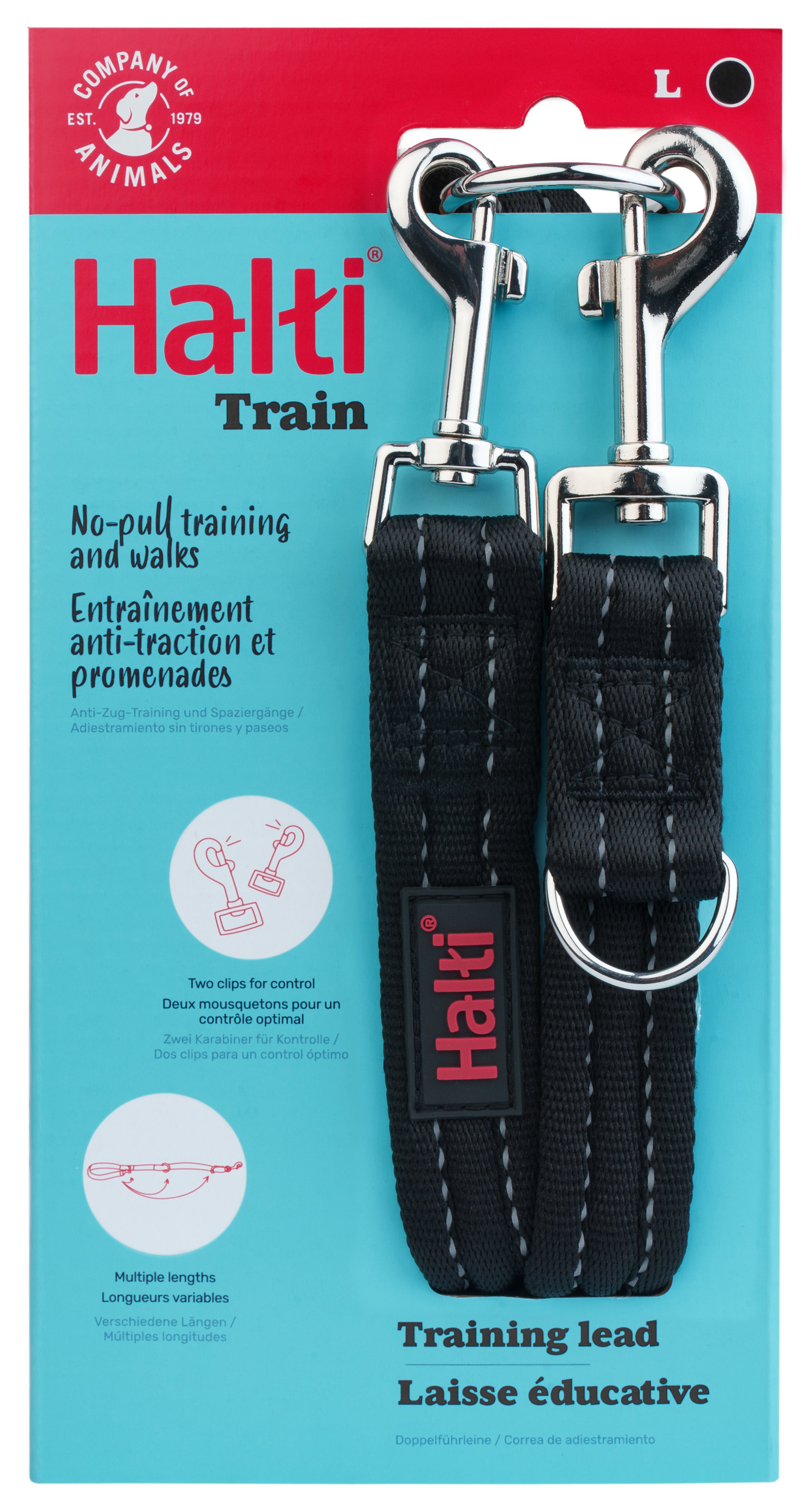 Halti - Laisse Educative Training Lead L pour Chiens - Noir Image num&eacute;ro 1