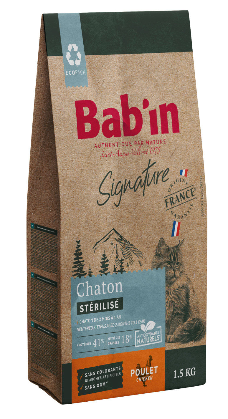 Bab'in - Croquettes Poulet pour Chatons - 1,5kg Image num&eacute;ro 1