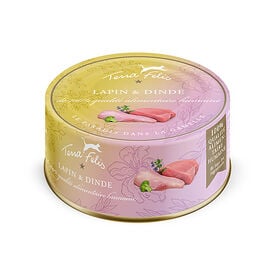 Terra Felis - Aliment Naturel au Lapin et Dinde pour Chats - 80g