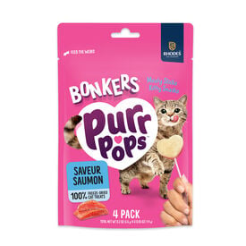 Bonkers - Friandises Sucettes Purr PoPs au Saumon pour Chats - 5,6g