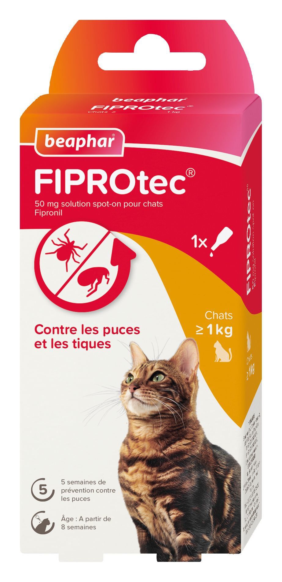 Beaphar - Pipette Antiparasitaire Fiprotec Spot-On pour Chat - 0,50ml Image num&eacute;ro 1