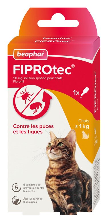Beaphar - Pipette Antiparasitaire Fiprotec Spot-On pour Chat - 0,50ml Image numéro 1 Beaphar - Pipette Antiparasitaire Fiprotec Spot-On pour Chat - 0,50ml Image numéro 1