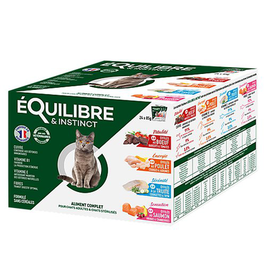 Equilibre & Instinct - Multipack 4 Recettes pour Chat - 24x85g