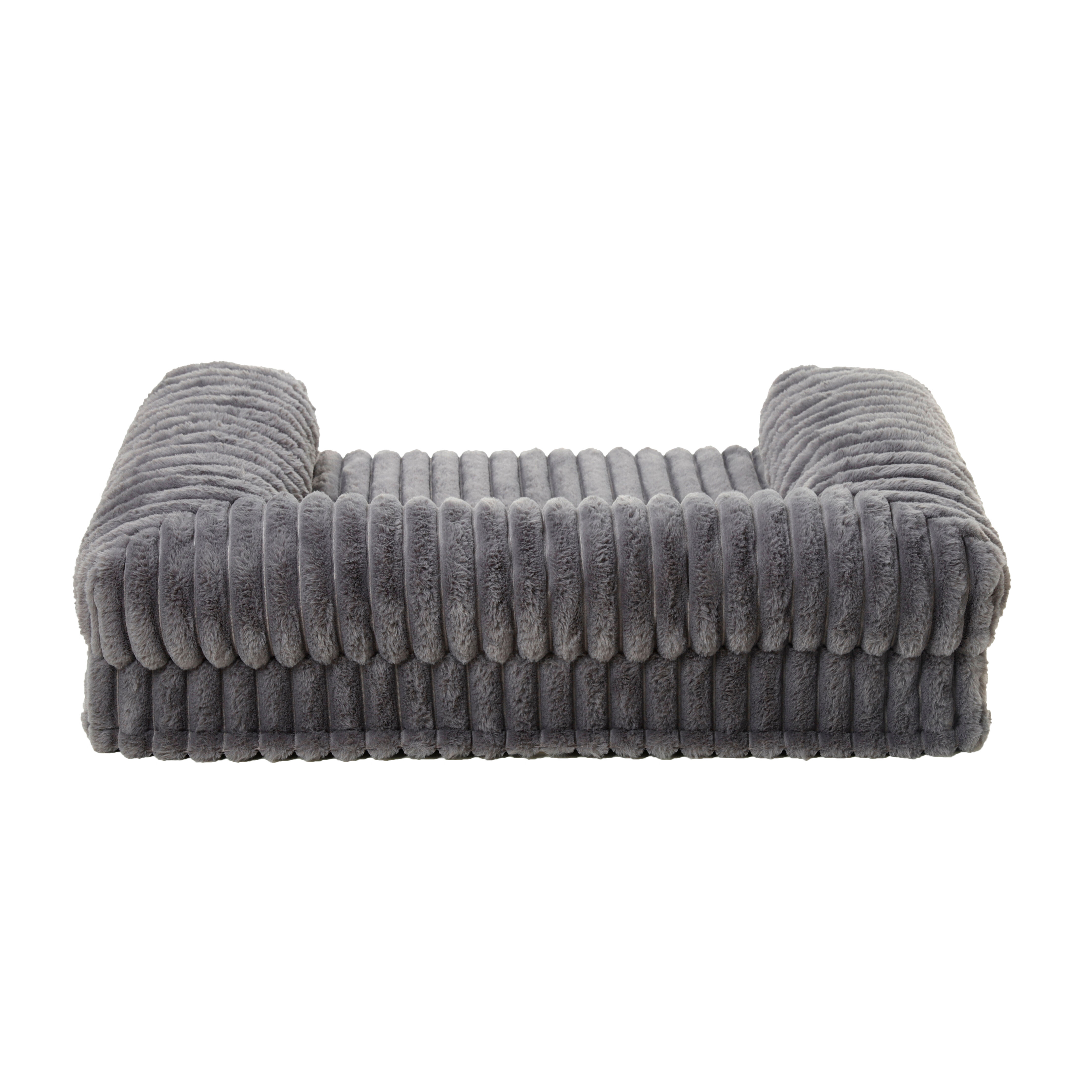 Leeby - Sofa en Velours C&ocirc;tel&eacute; pour Chien - Gris Image num&eacute;ro 3
