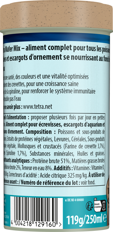 Tetra - Aliment Complet TetraWafer Mix pour Crustacés - 250ml Image numéro 4 Tetra - Aliment Complet TetraWafer Mix pour Crustacés - 250ml Image numéro 4