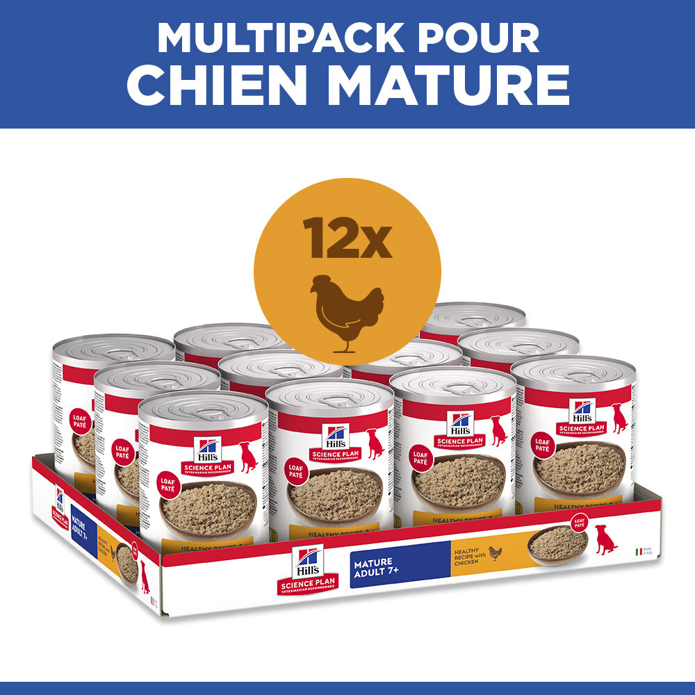 Hill's Science Plan - Mature Adult Bo&icirc;te pour Chien &Acirc;g&eacute; Poulet - 370 GR Image num&eacute;ro 15