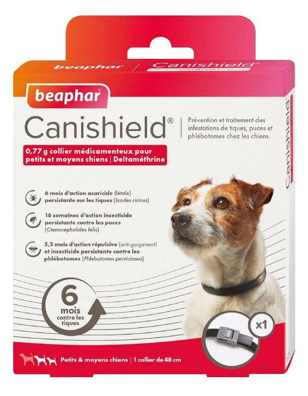 Canishield - Collier Anti puces Tiques pour Petit et Moyen Chien - x1 Image numéro 1 Canishield - Collier Anti puces Tiques pour Petit et Moyen Chien - x1 Image numéro 1