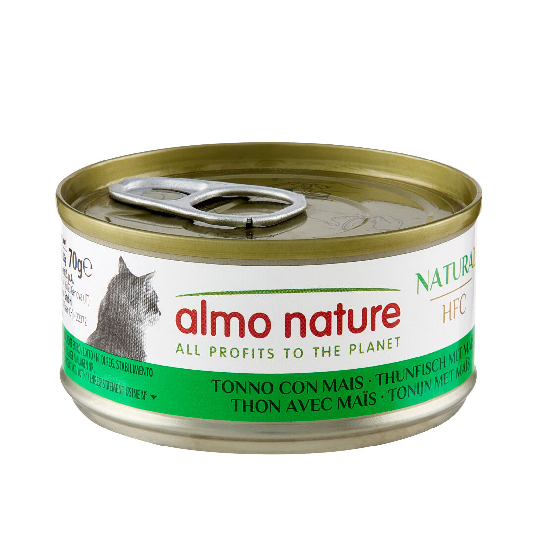 Almo Nature - P&acirc;t&eacute;e en Bo&icirc;te HFC Natural Thon et Ma&iuml;s pour Chat - 70g Image num&eacute;ro 1