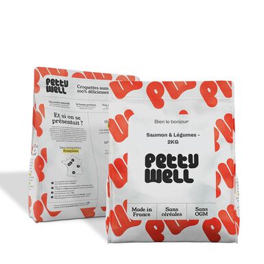 Petty Well - Croquettes Chat Saumon sans Céréales Pour Chat