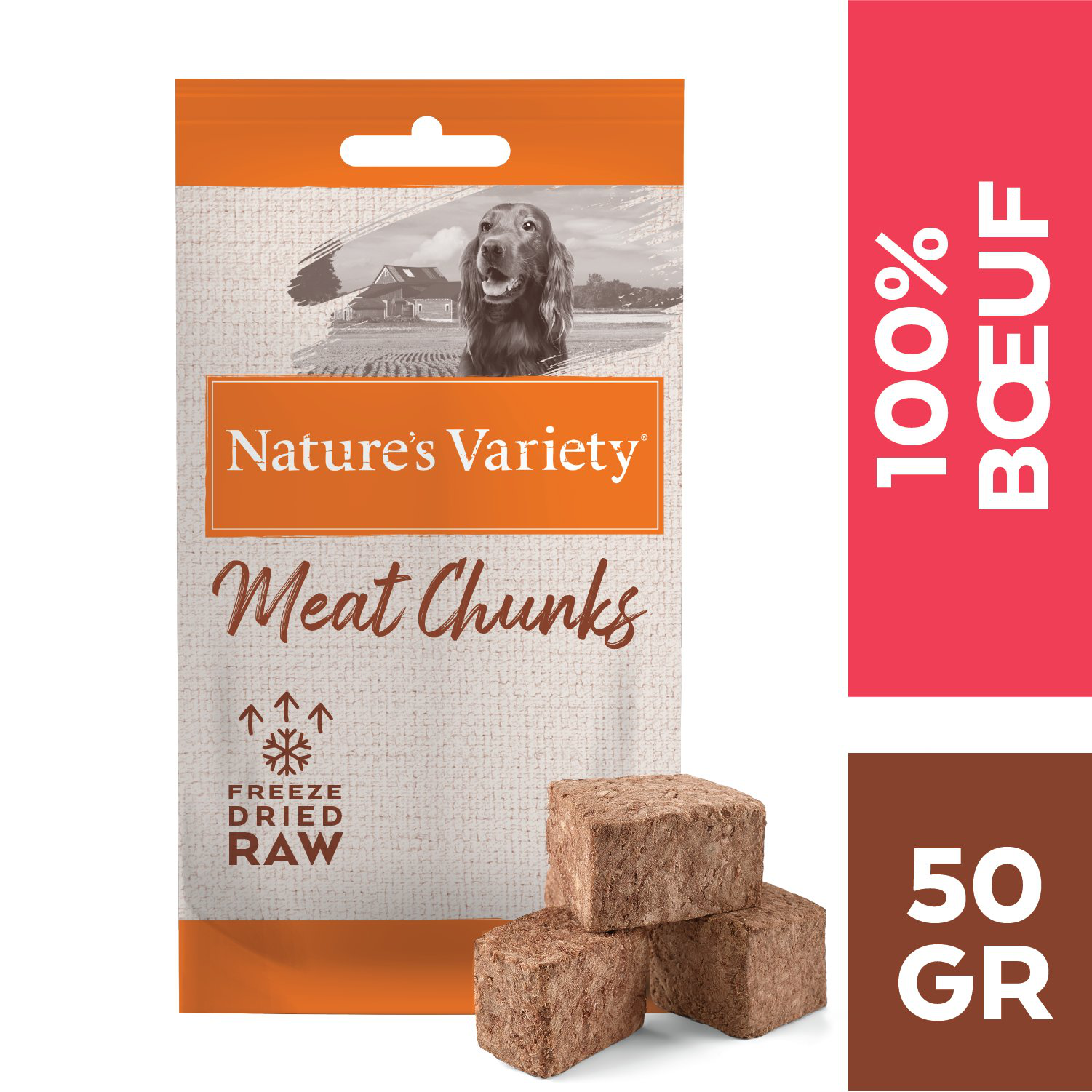 Nature's Variety - Bouch&eacute;es Cube de Viandes Freeze au Boeuf pour Chiens - 50g Image num&eacute;ro 2