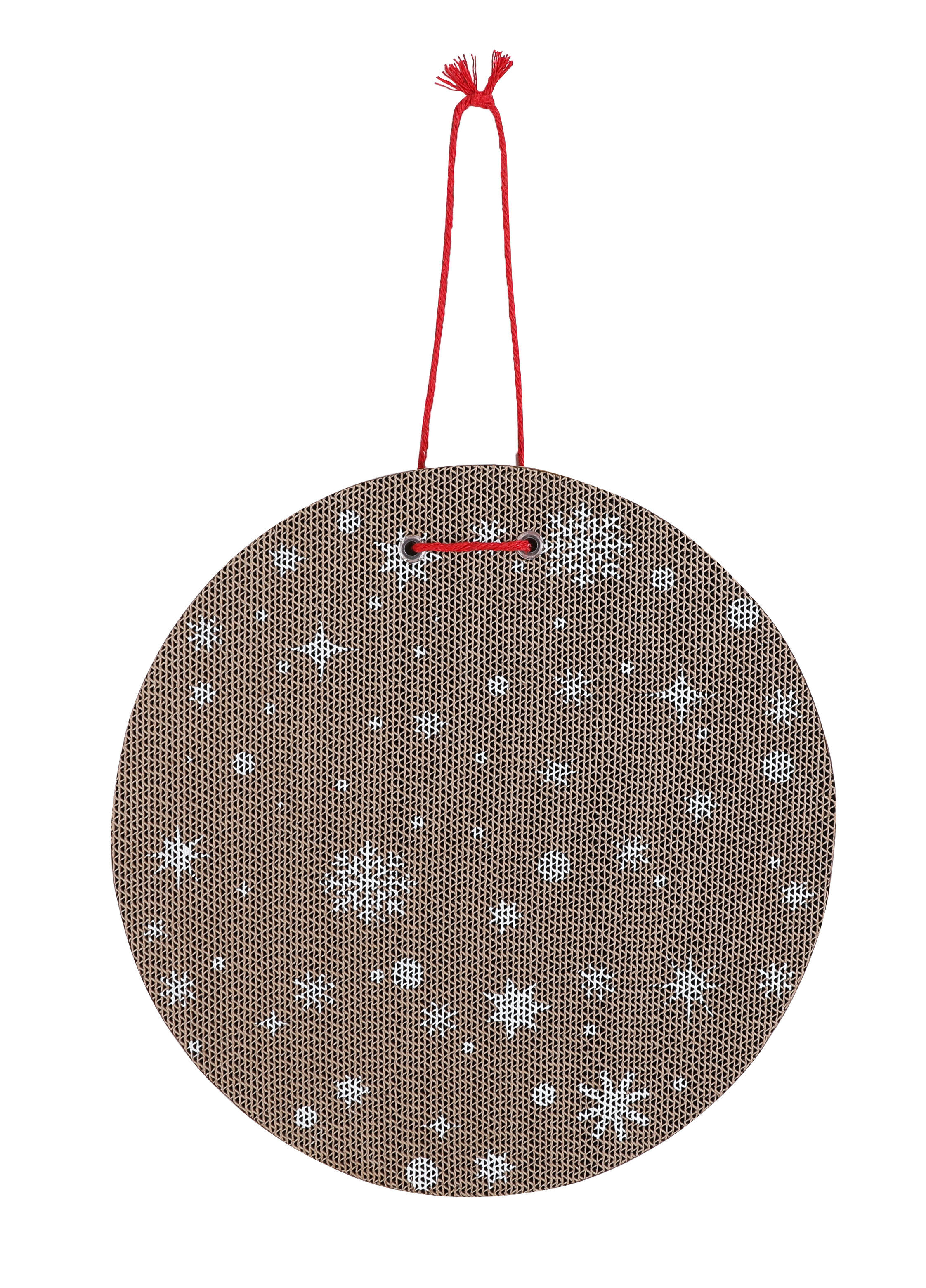 Wouapy - Griffoir No&euml;l Rond Imprim&eacute; Flocons pour Chat - 33cm Image num&eacute;ro 1