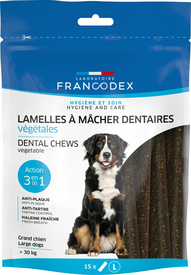 Francodex - Lamelles à Mâcher Anti plaque Dentaire pour Grand Chien > à 30Kg - x15
