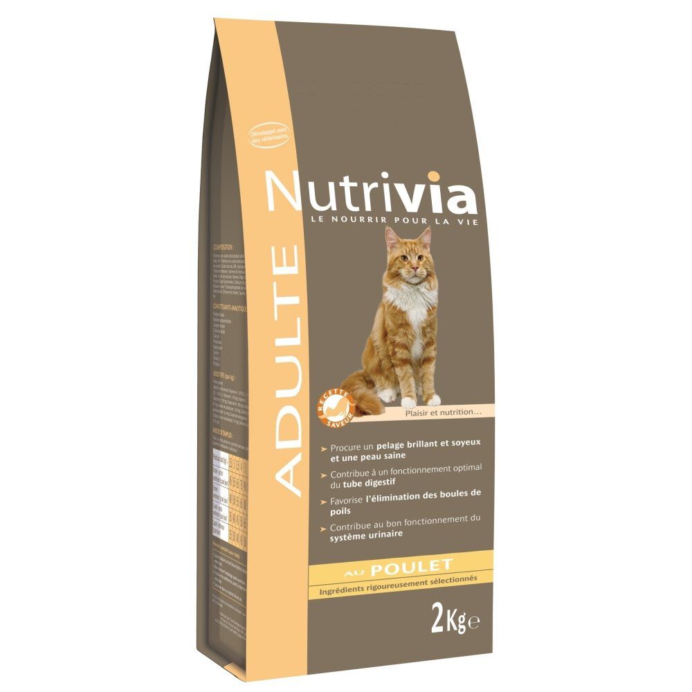Nutrivia - Croquettes au Poulet pour Chat Adulte - 2Kg Image num&eacute;ro 1