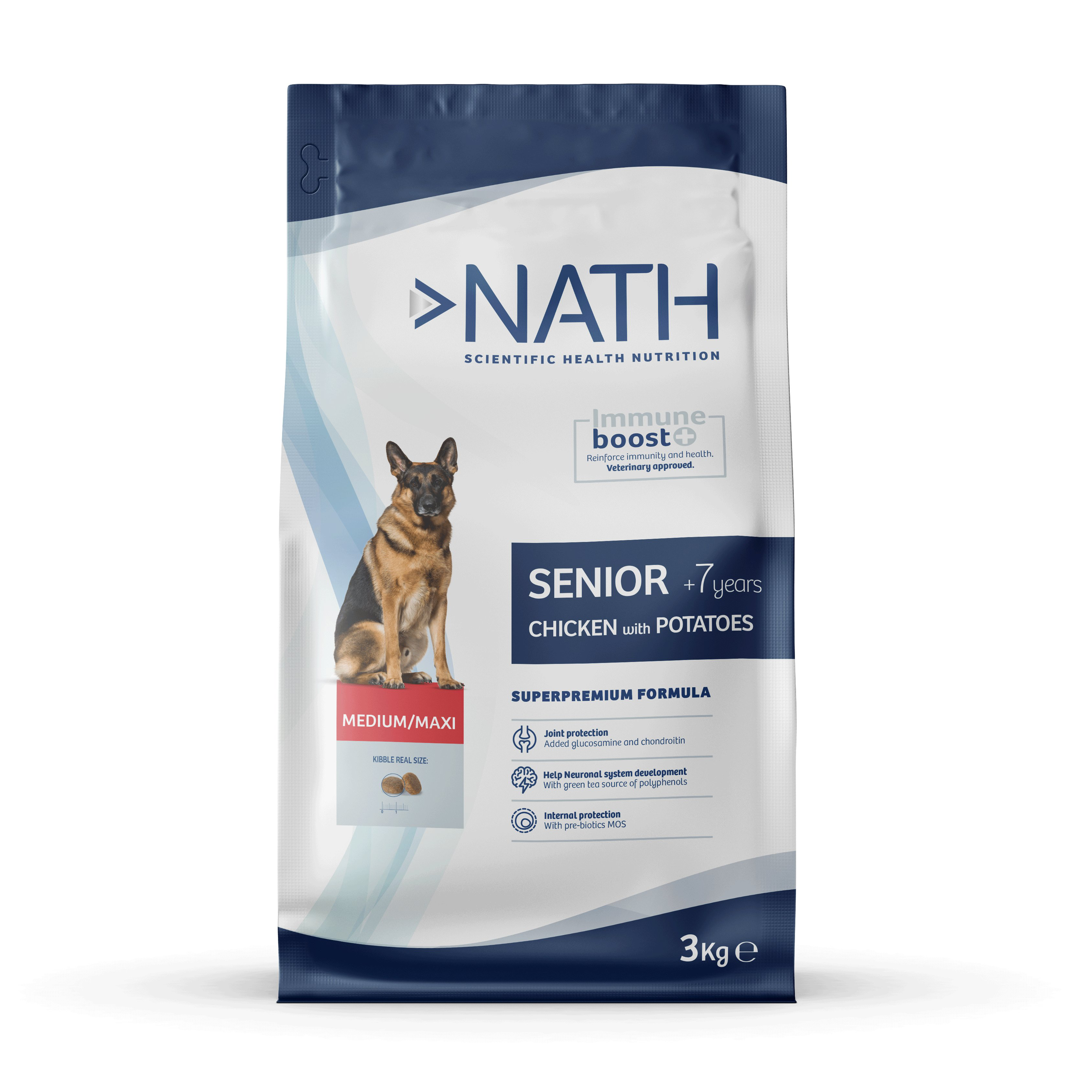 Nath - Croquettes pour Chien Senior Medium Maxi - 3Kg Image num&eacute;ro 1
