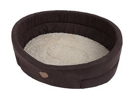 Animalis - Corbeille Tissus Suédine Marron et Beige pour Chien - T2