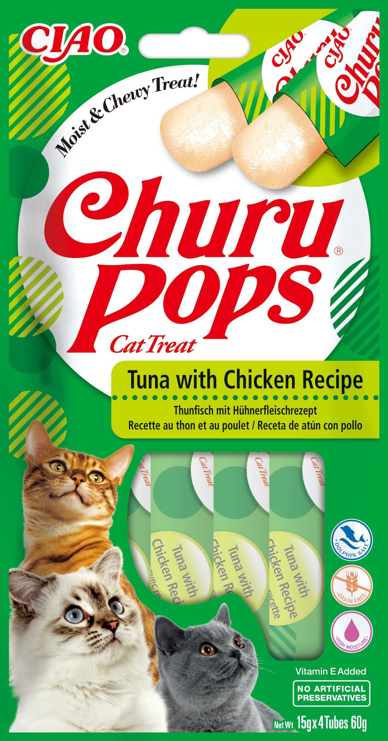 Inaba - Friandises Churo Pops au Poulet et Thon pour Chats - 4x15g Image num&eacute;ro 1