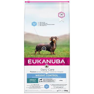 Eukanuba -  Croquettes Daily Care Adulte Contrôle de Poids Pour Petites et Moyennes Races Poulet 12kg