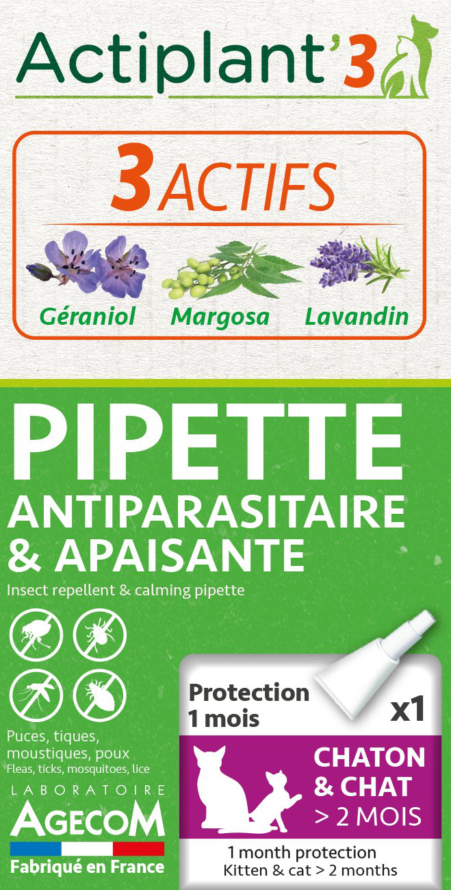 DeBonPoil - Pipette Antiparasitaire et Apaisante pour Chat et Chaton - x1 Image num&eacute;ro 1