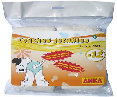 Anka - Lot de 12 Couches Culotte pour Chiot