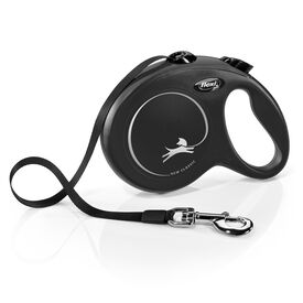 Flexi - Laisse &agrave; Enrouleur Classic Sangle L pour Chiens - 5m/ Noir