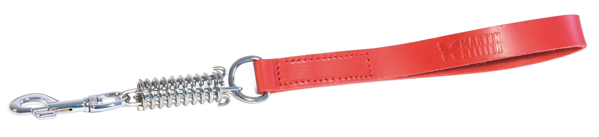 Martin Sellier - Laisse Amortisseur en Cuir et Bord Arrondi pour Chien - Rouge Image num&eacute;ro 1