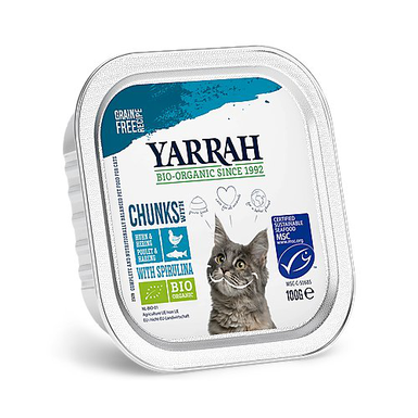 Yarrah - Bouchées Bio Sans Céréales Poulet et Poissons pour Chats - 100g