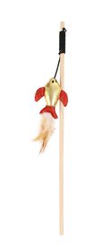 Wouapy - Canne &agrave; P&ecirc;che Poisson Paillette Grelot pour Chats - 40cm