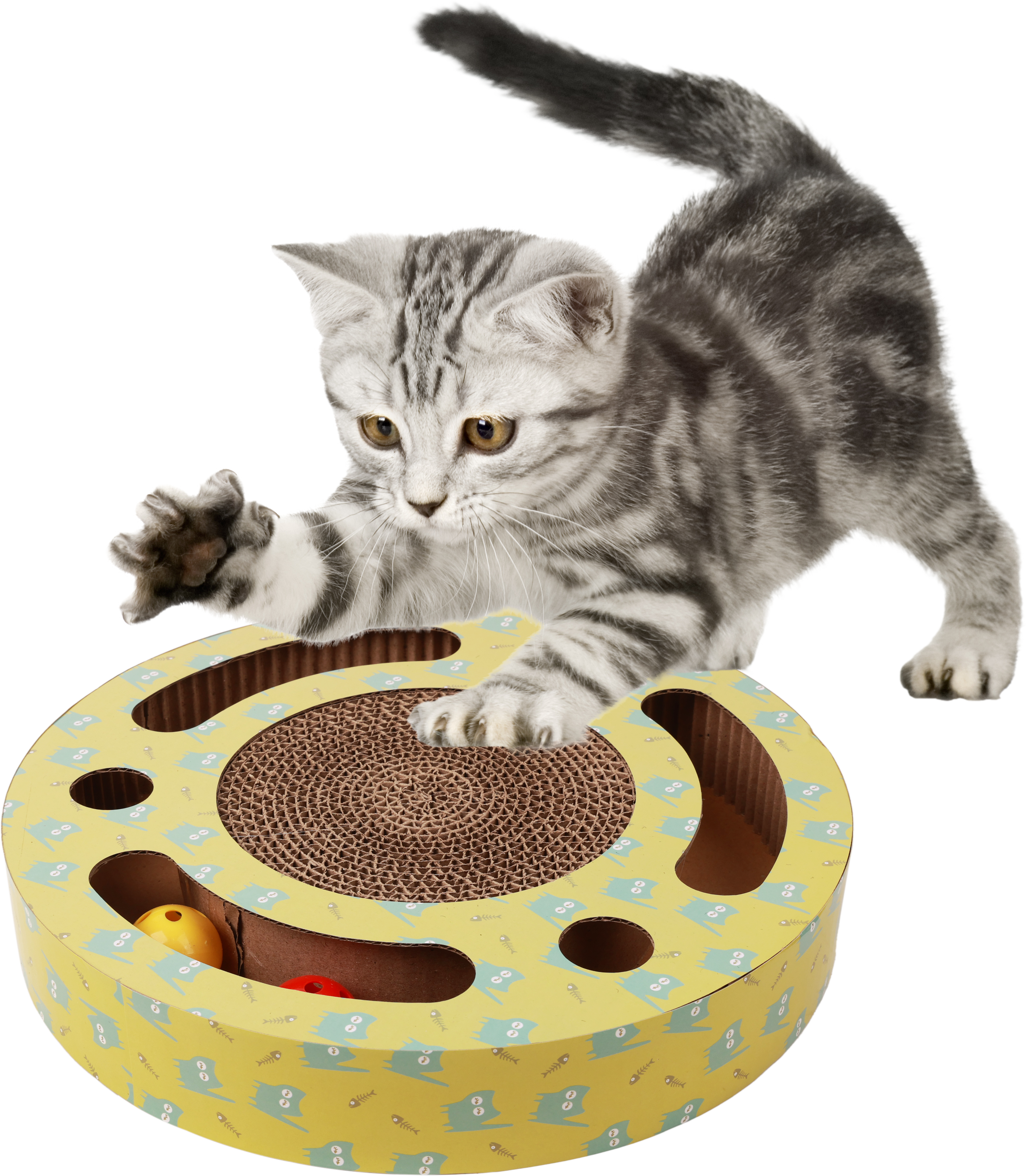 Leeby - Griffoir Jouet Plateforme en Carton pour Chats - 33,5cm Image num&eacute;ro 1