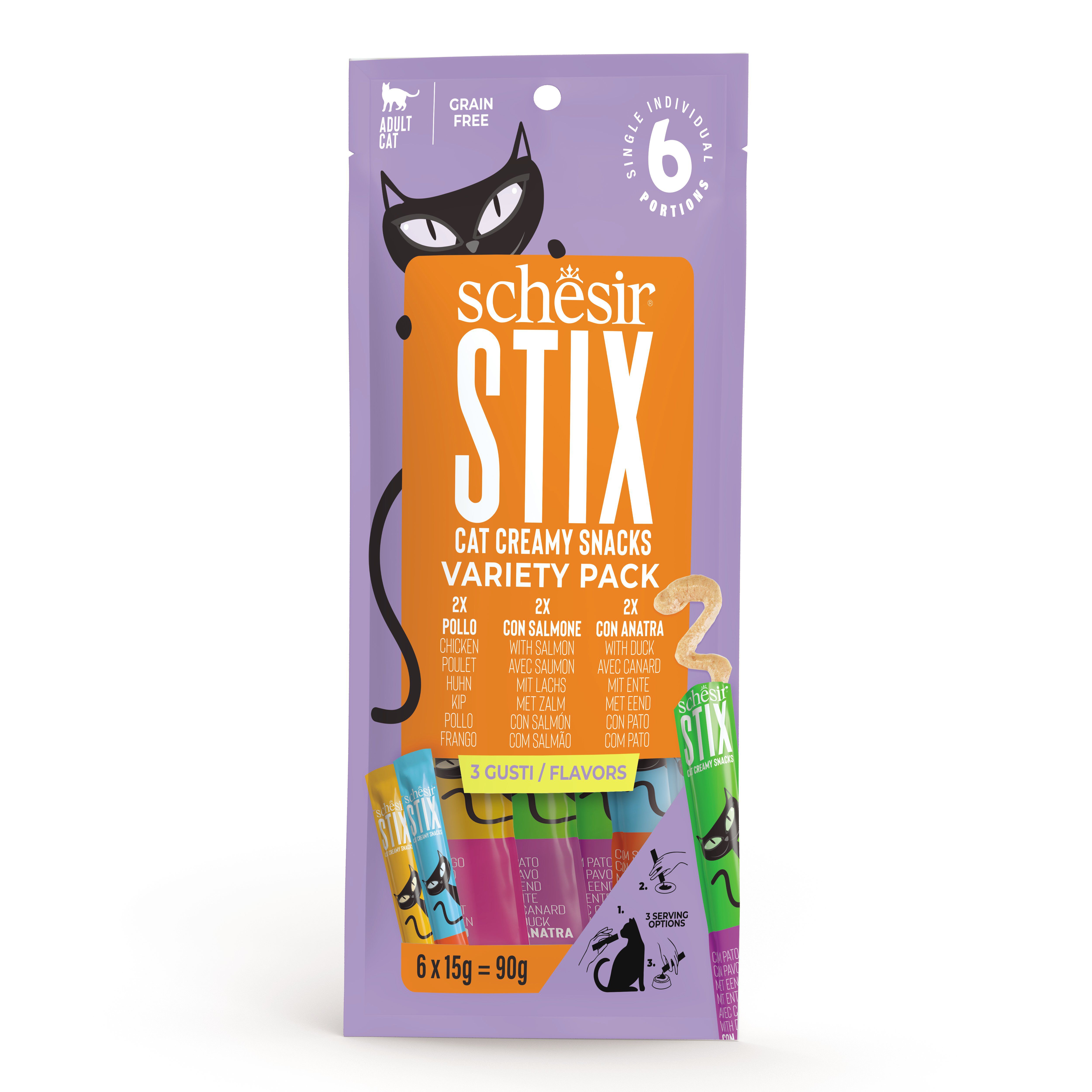 Schesir - Mix Friandises Stix Cr&eacute;meux Pour Chats - 6x15g Image num&eacute;ro 1
